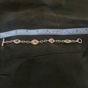 Judith Ripka multi stones 925 charm bracelet